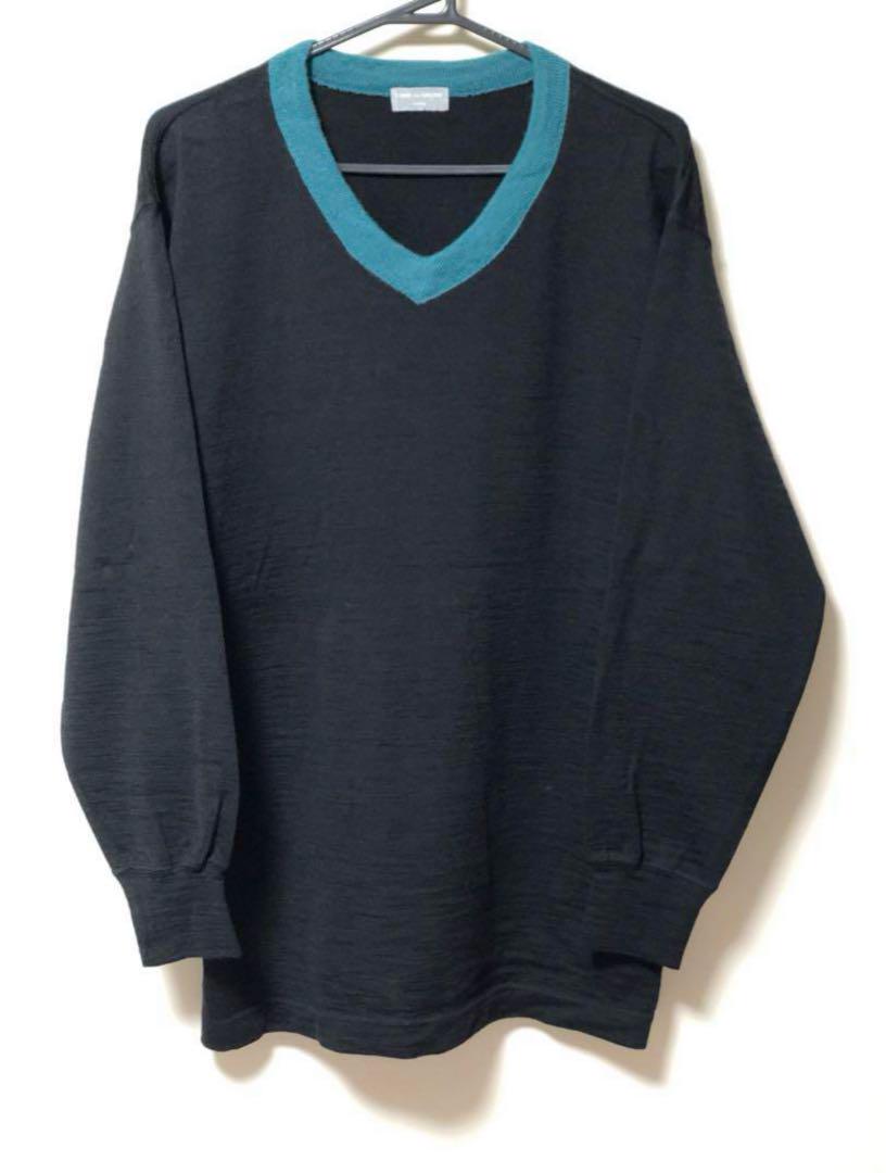 COMME des GARÇONS HOMME ネイビー Vネックセーター M COMME des GARÇONS HOMME ネイビー Vネックセーター M