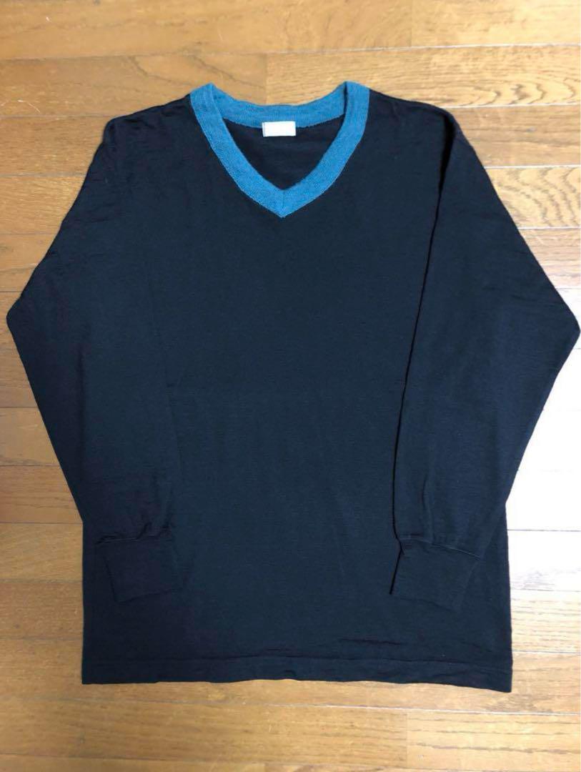 90s COMME des GARÇONS HOMME Vネックニット 黒 - メルカリ