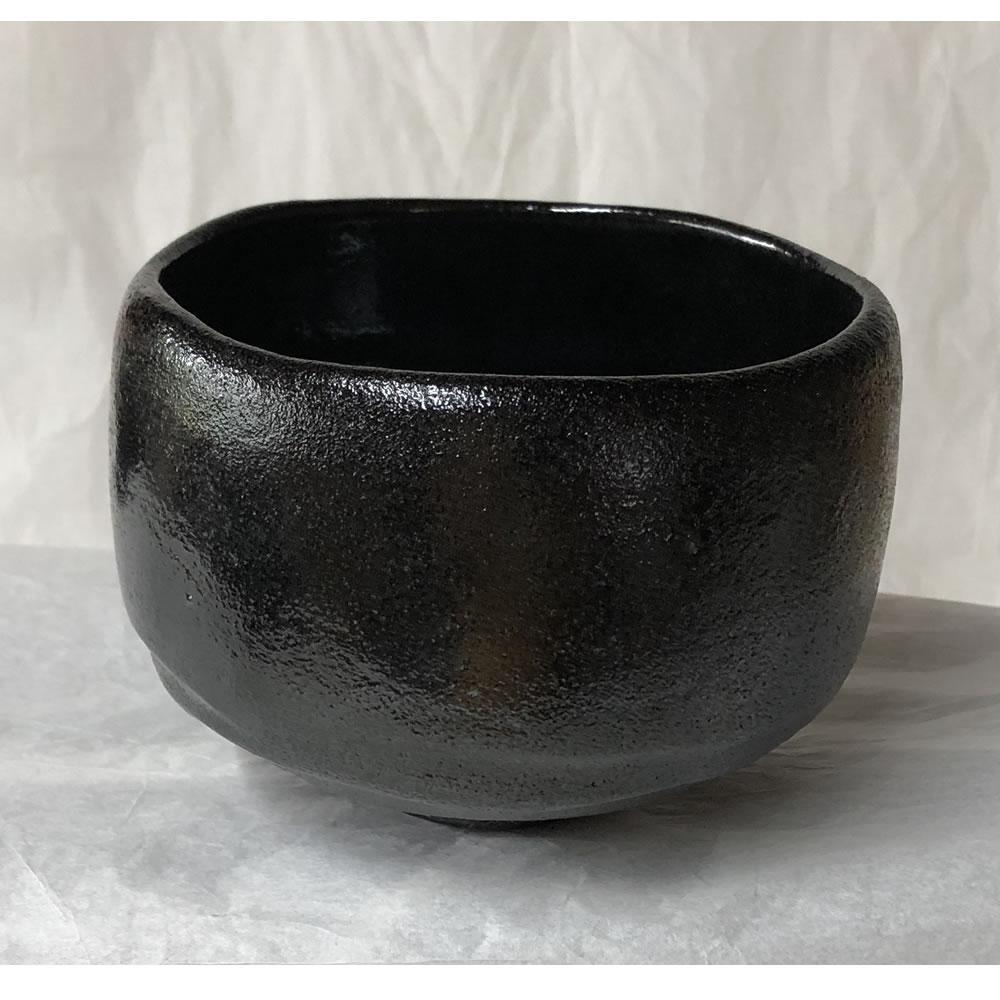 F1052 久楽弥介 黒茶碗 共箱 書付箱 抹茶碗 茶道具