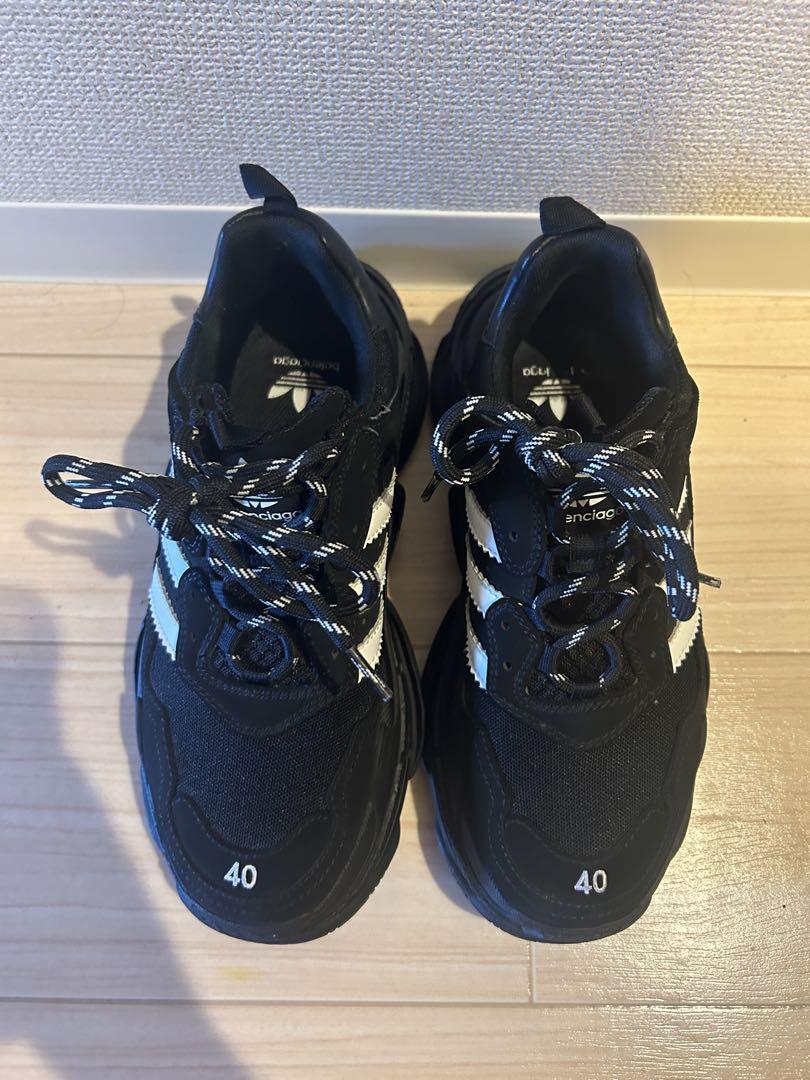 BALENCIAGA × adidasスニーカー 40 ブラック/ホワイト