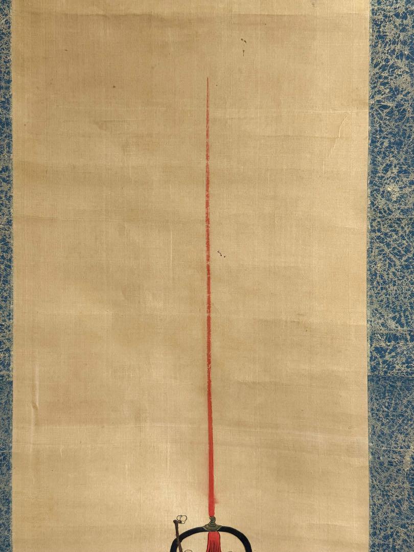 田崎草雲筆　絹本肉筆　籠花に鳥図　古美術　掛軸　送料込み250702 田崎草雲筆 絹本肉筆 籠花に鳥図 古美術 掛軸 送料込み250702