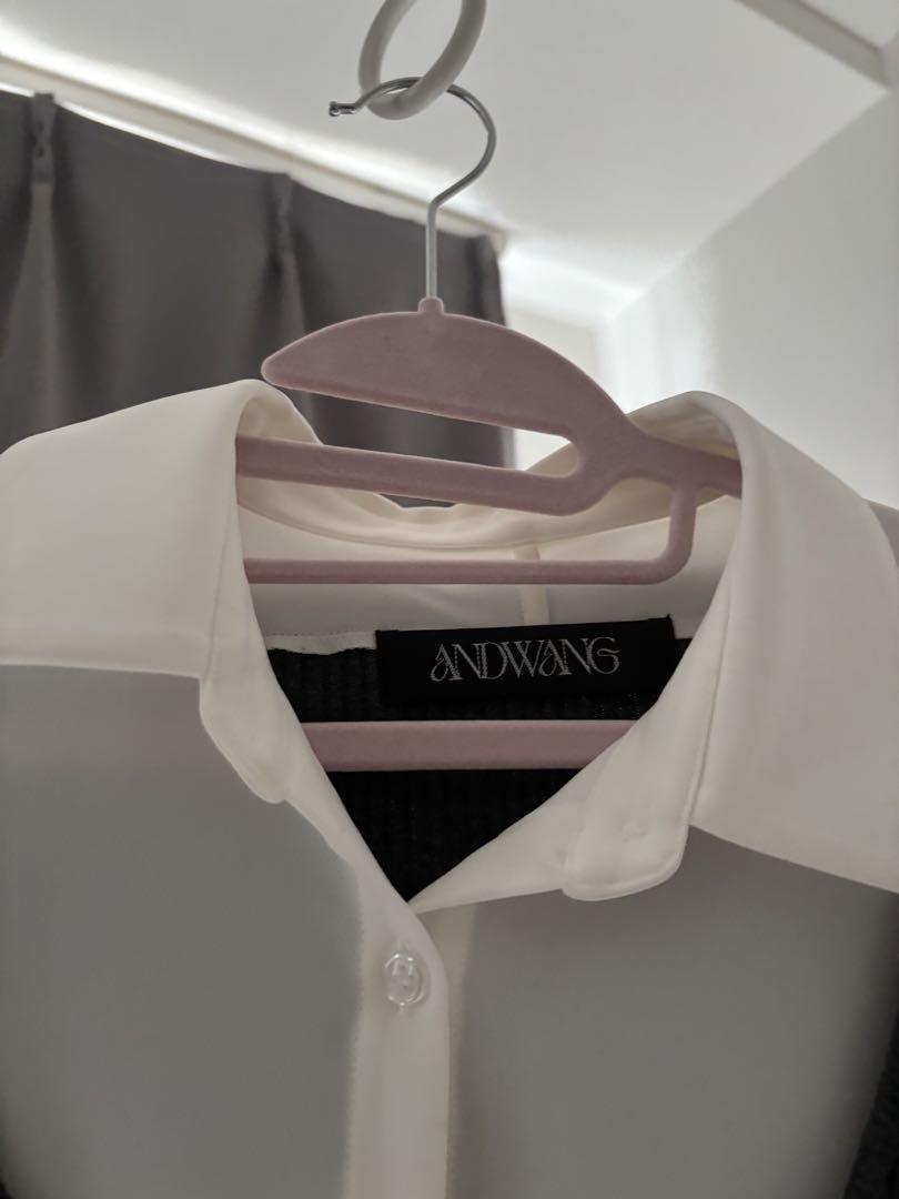 ワンピース andwang Shirt pleated mini onepiece