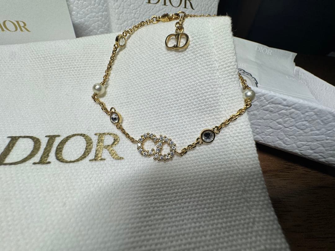 Clair D Luneブレスレット メタル レジンパール クリスタルChristian Dior