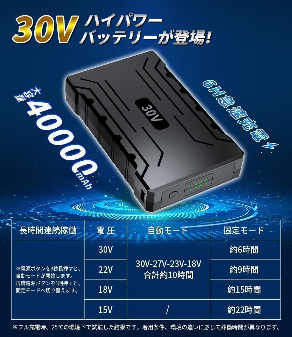 【2731-80-58】空調服　ファンバッテリーセット　30V 40000mAh