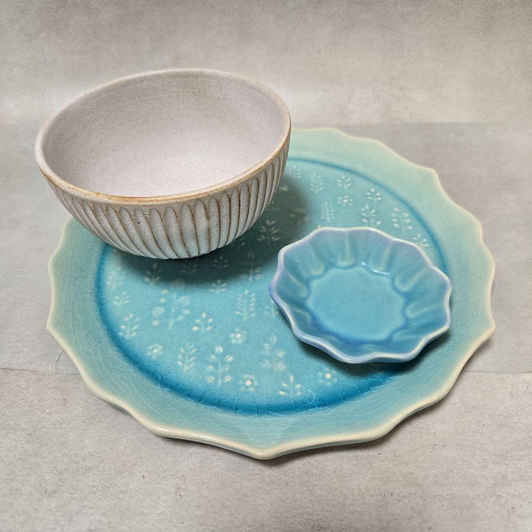 渡辺篤食器３点セット 大皿・豆皿・茶碗