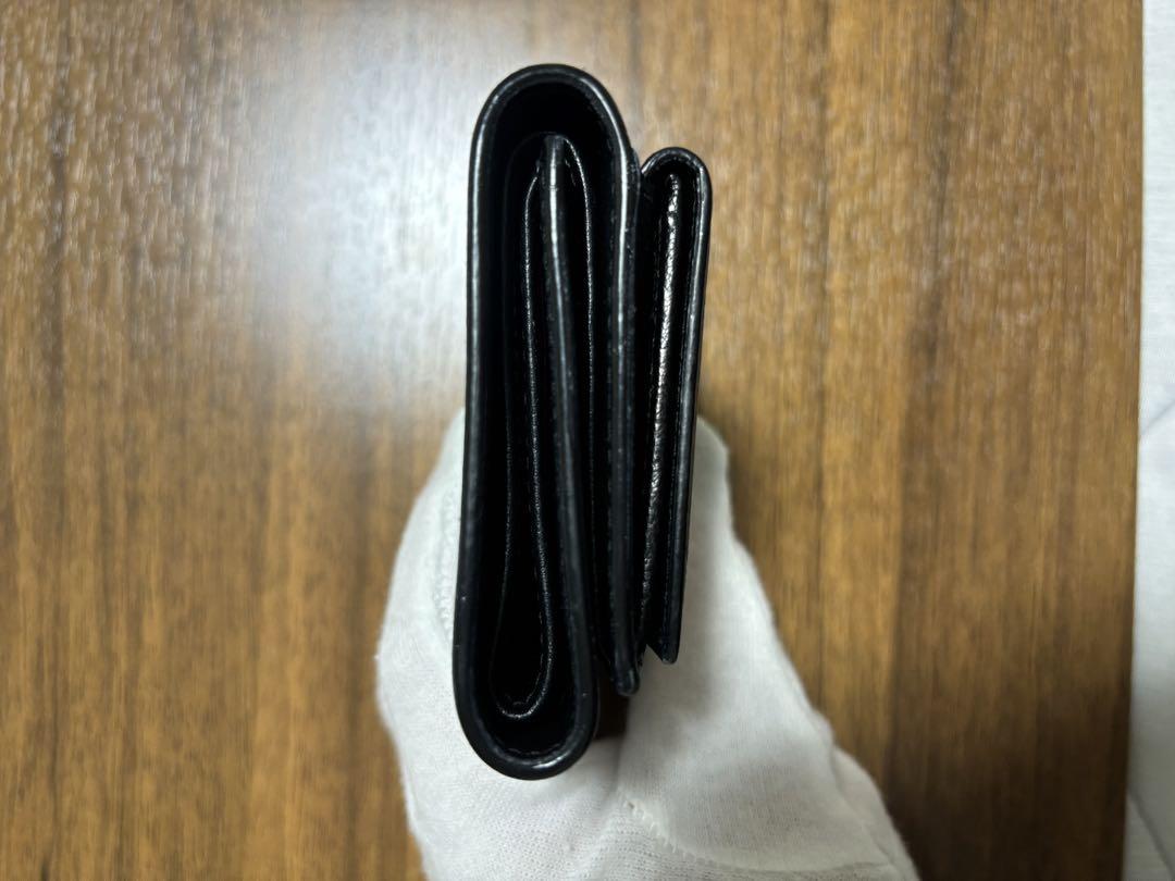 JIMMY CHOO 黒 レザー 三つ折り財布