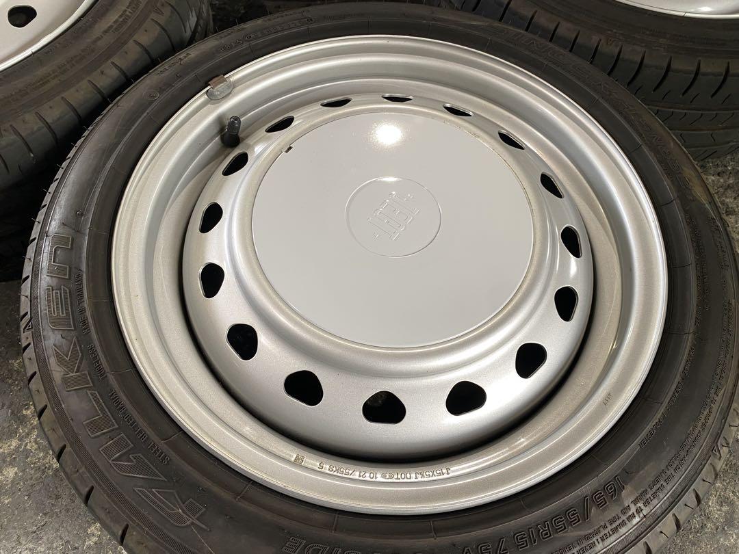 大阪 引取可 165/55R15 スチールホイール タイヤ 4本セット 大阪 引取可 165/55R15 スチールホイール タイヤ 4本セット
