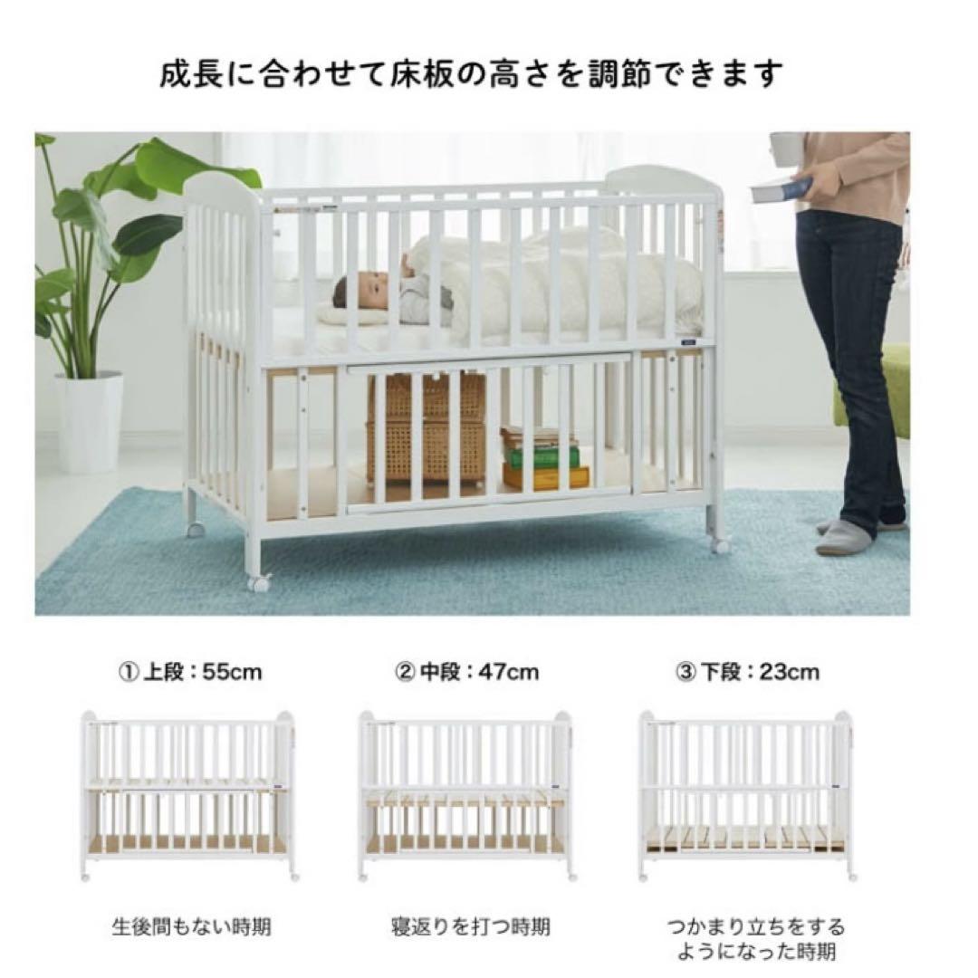 カトージ　ベビーベッド　ハイタイプ　グレー　新品未使用品