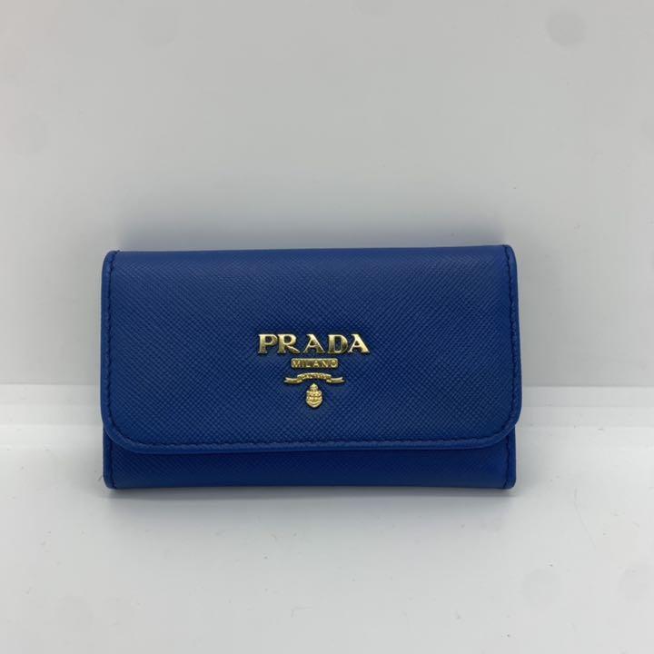 【大特価!!】 青 キーケース サフィアーノ 【超美品✨】PRADA - 折り財布