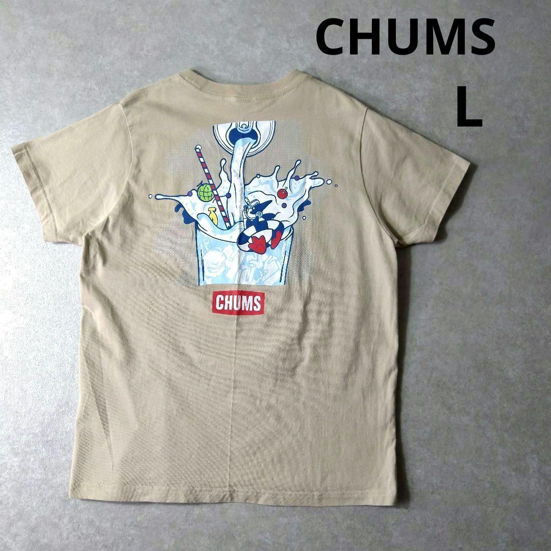 チャムス CHUMS チャムスソーダTシャツ　BIGプリントロゴ　Lサイズ