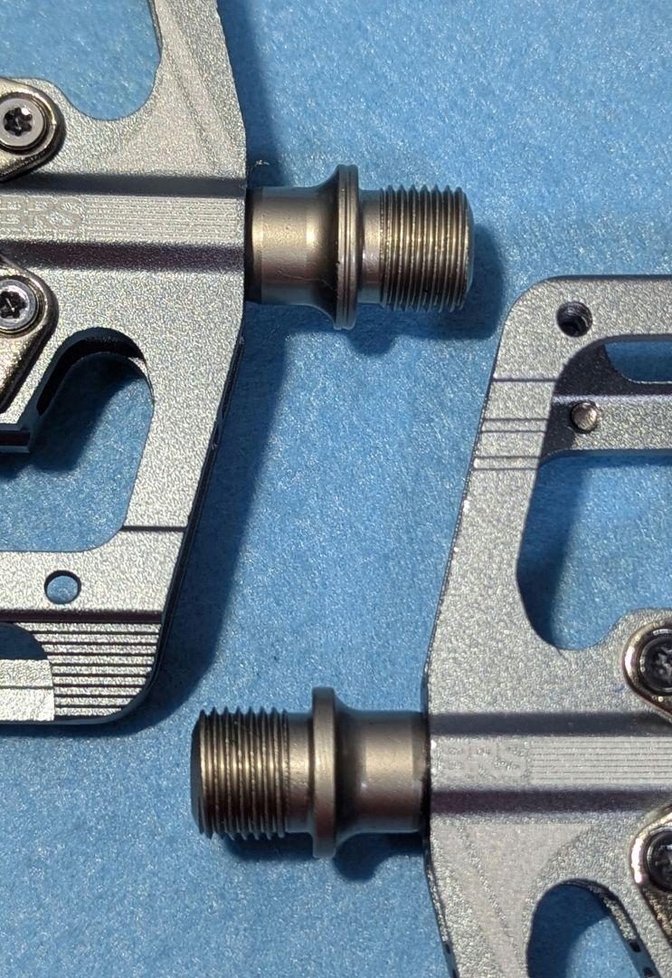 racework 片面SPD ビンディングペダル シルバーカラー(クリート付属)