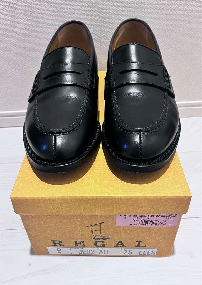 リーガル REGAL コインローファー 25.0cm ビジネスシューズ ブラウン 極美品REGAL リーガル コインローファー JR01 ブラック 25.0