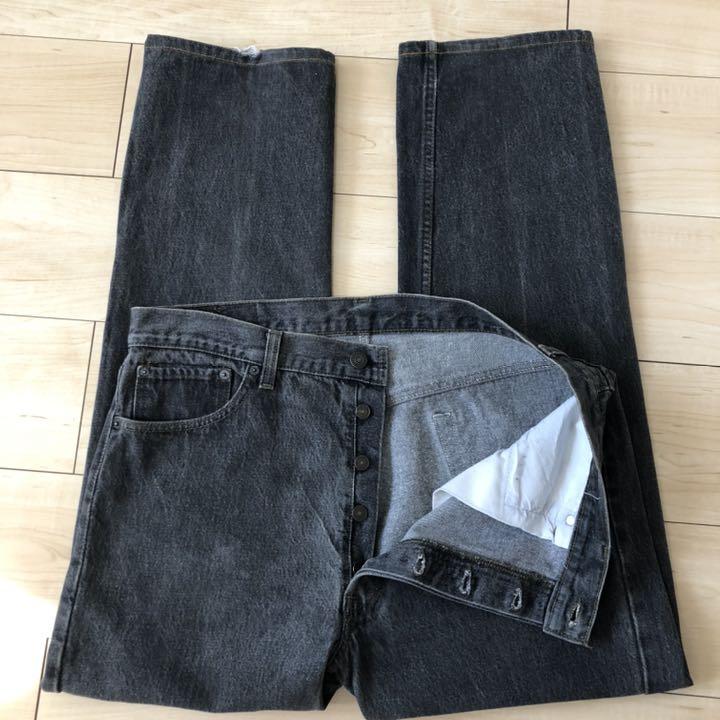 90’s W38ヴィンテージ r6hB1-m90277061110 USA製リーバイス先染ブラックデニム501 お得超激得