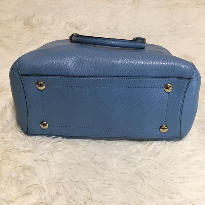 カラー⋰ ✨美品✨COACH 2way キャリーオール 水色 YuxnR-m90277270165 コーチ ハンドバッグ ショルダー