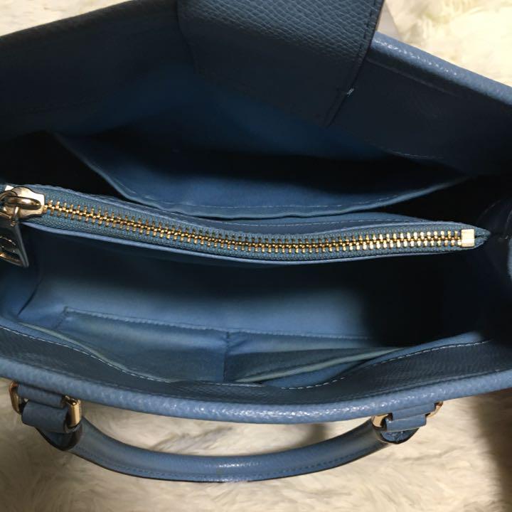 カラー⋰ ✨美品✨COACH 2way キャリーオール 水色 YuxnR-m90277270165 コーチ ハンドバッグ ショルダー