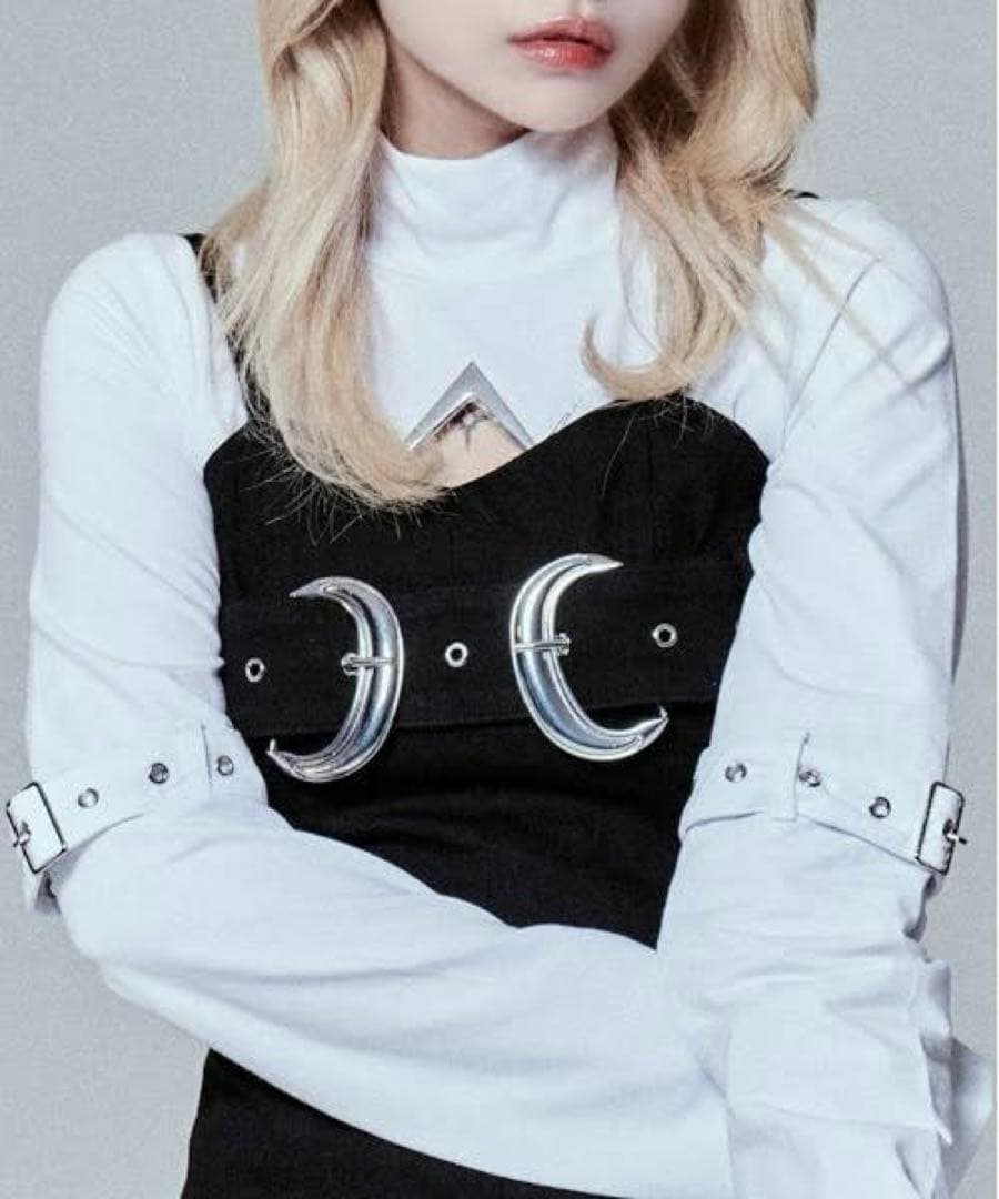 REFLEM レフレム ベルト使いプリーツデニムキャミワンピース ブラックFREE SIZE・REFLEM