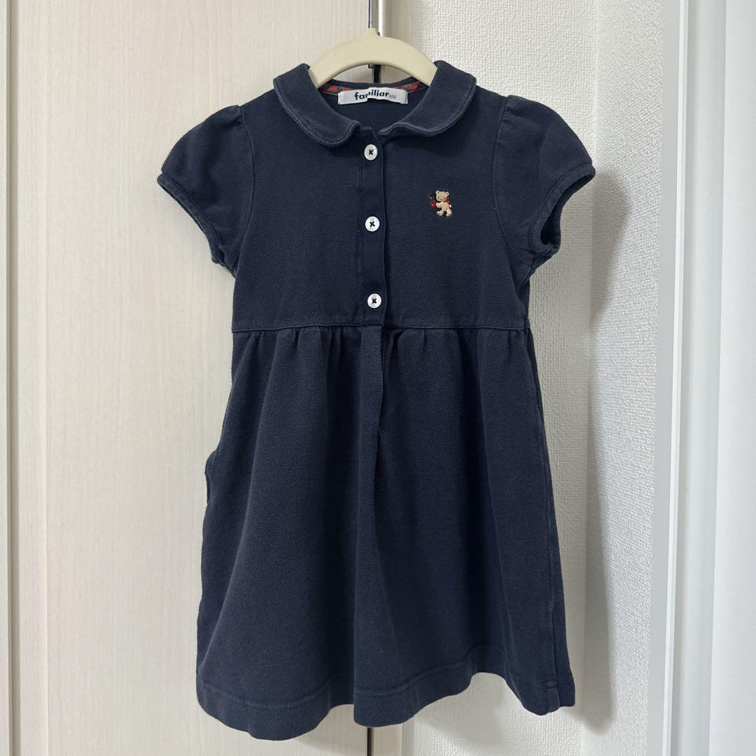 美品】familiarファミリア赤マリンワンピース セーラーファミ
