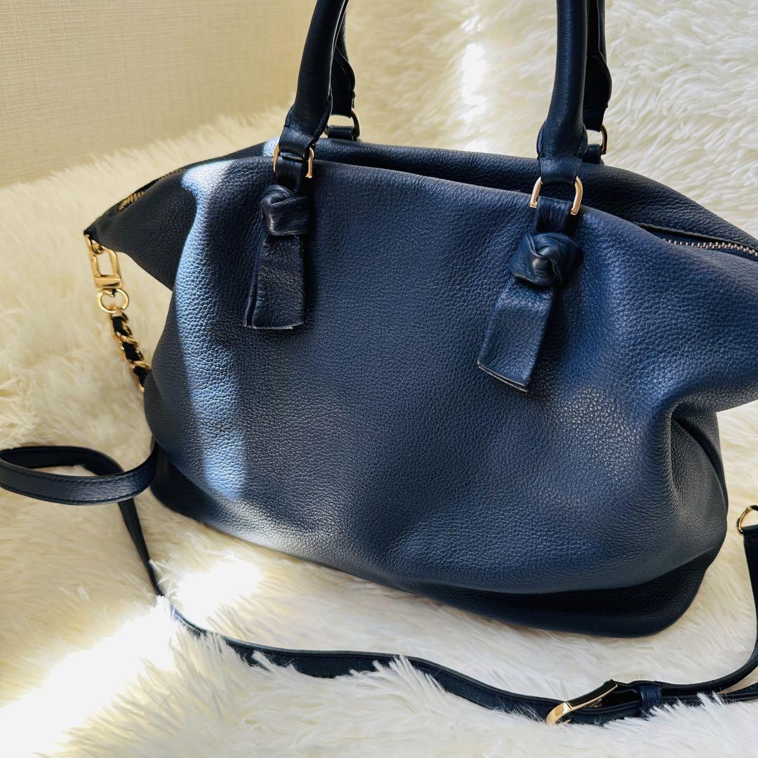 美品✨トリーバーチ 2way ショルダーバッグゴールドチェーン ビッグロゴ