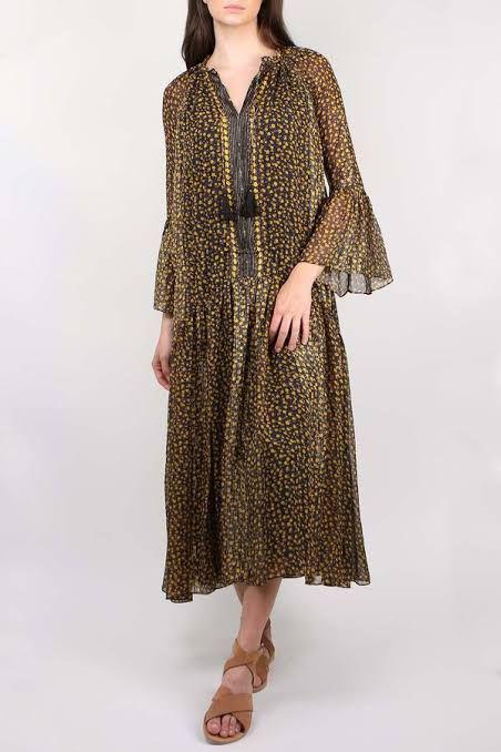 未使用品 小花柄 4 L〜XL ET5wN-m90289613888 ULLA JOHNSON ロングワンピース 定番日本製