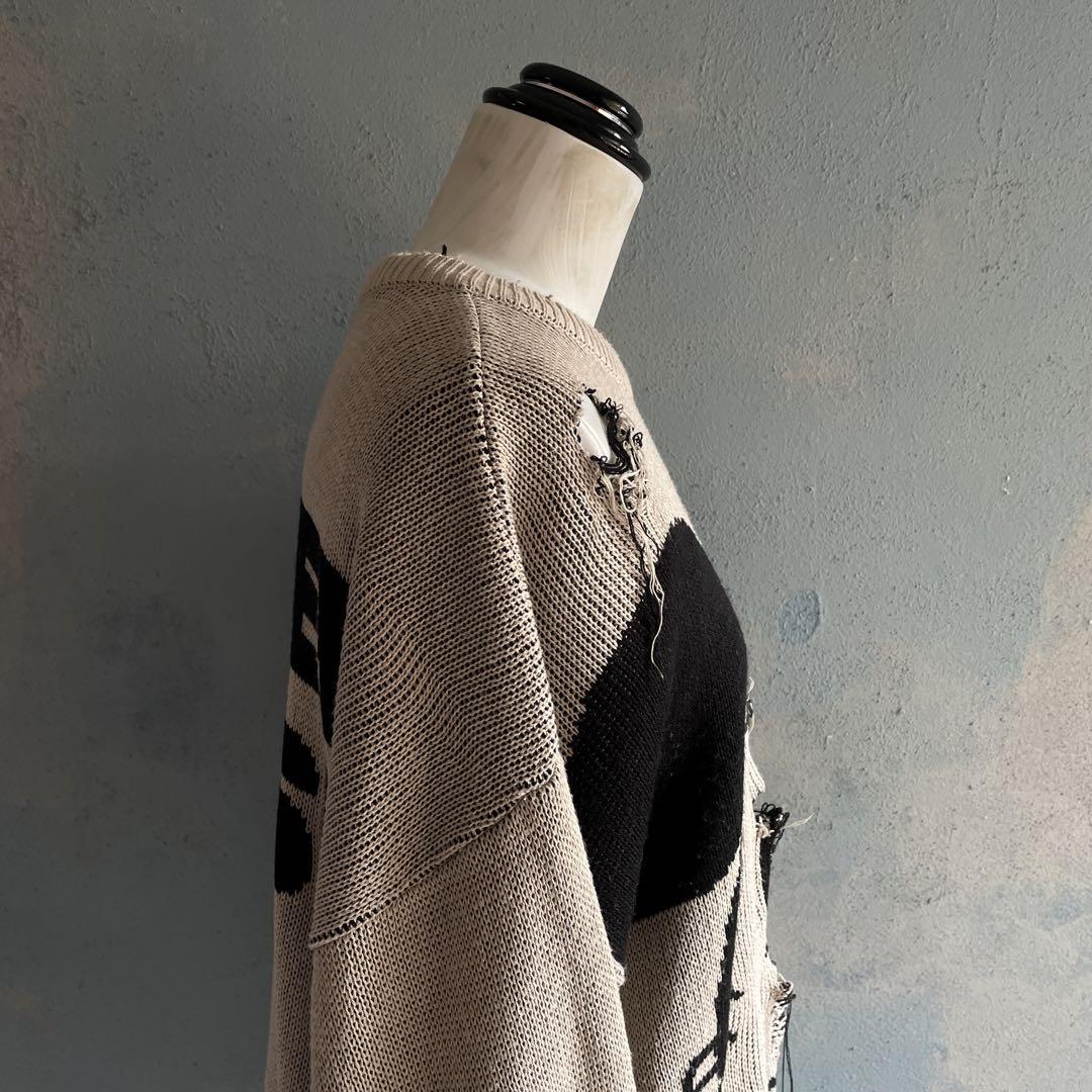 80's☆ヨシムラタグ☆Mickey☆grange Boro knit