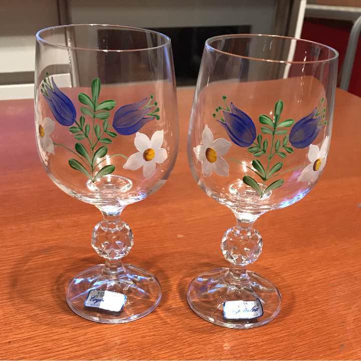 未使用品 ボヘミアングラス ペア 箱入り