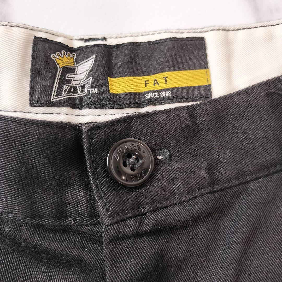 FAT×Dickies TUFFIES タック入りテーパードチノパンツ ブラック