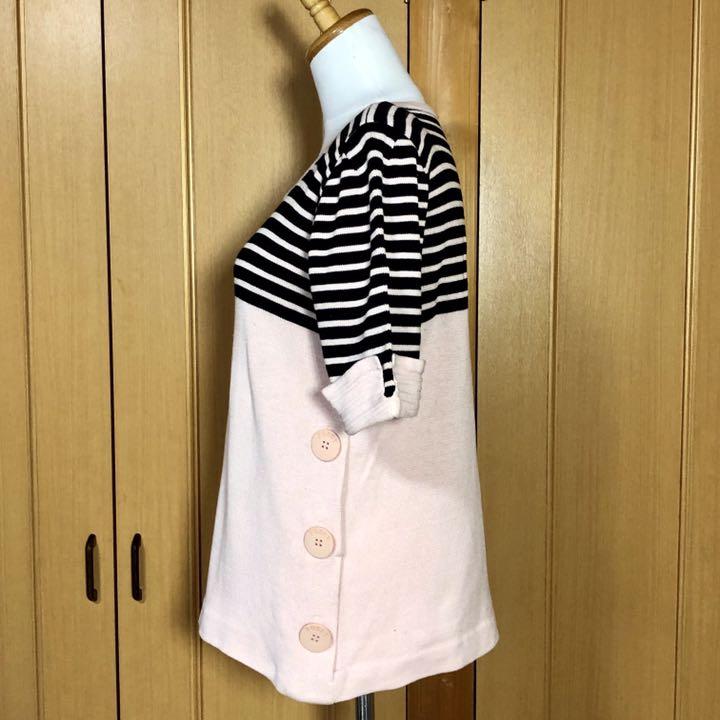 美品】FOXEY 大きなロゴボタンが目を惹く 使いやすい 半袖ニット