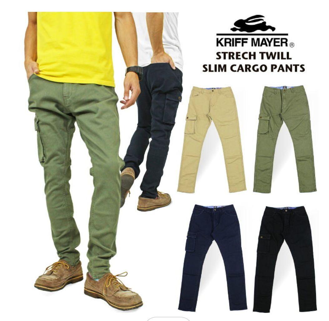 ★極美品★KRIFF MAYER ストレッチツイル スリムカーゴパンツ