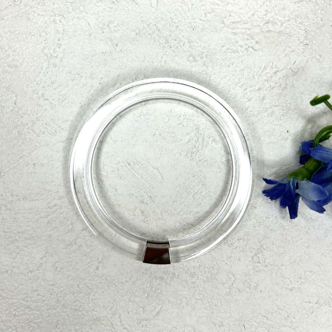 極美品✨ルイヴィトン クリア バングル  シルバー金具 ロゴ型押し 付属品付き