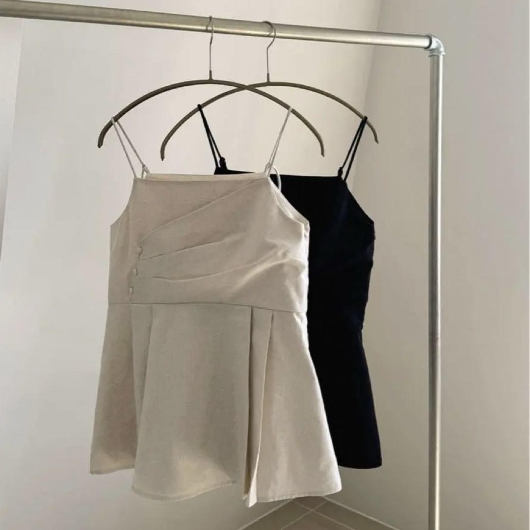 AM520501 tuck gather linen cami bustier