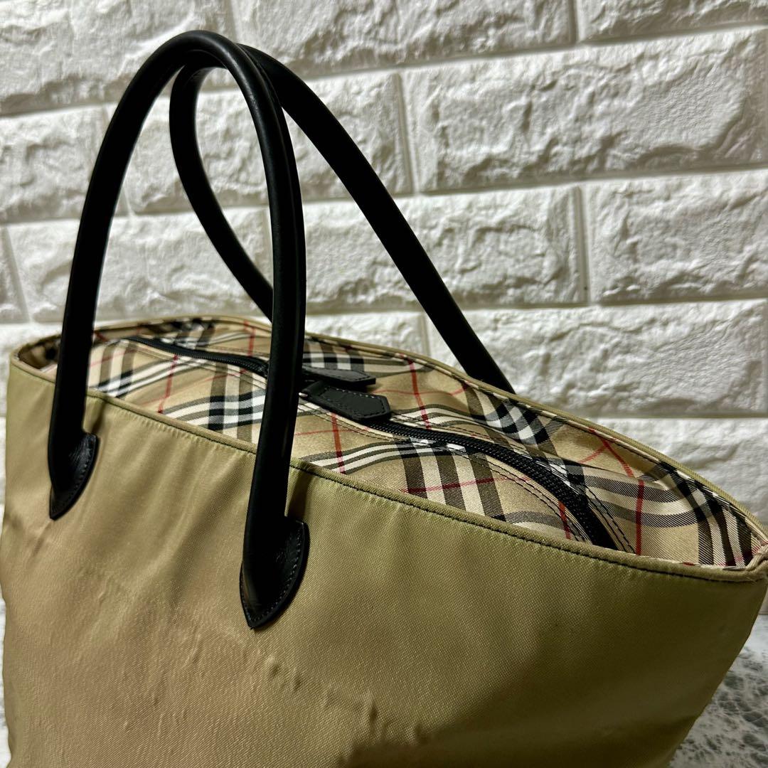 Burberry Blue Label チェック柄舟型トートバッグ/美品 美品 バーバリー トートバッグ ノバチェック ブルーレーベル