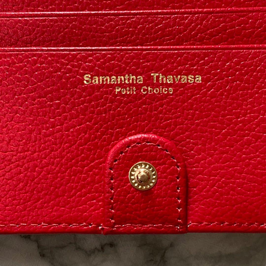 《良品》 Samantha Thavasa 二つ折り財布 レッド チェック柄 布