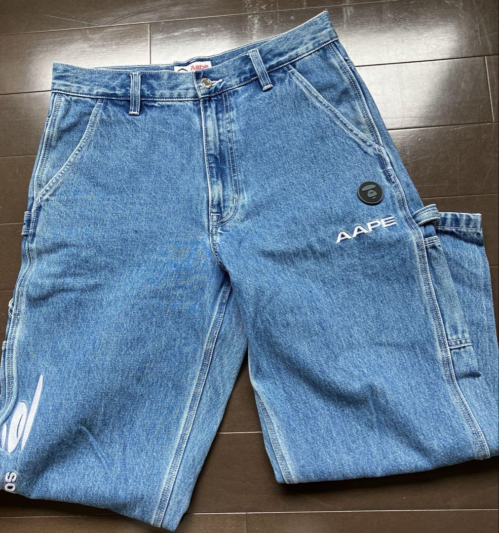 AAPE カーゴデニムパンツ Mサイズ ブルー