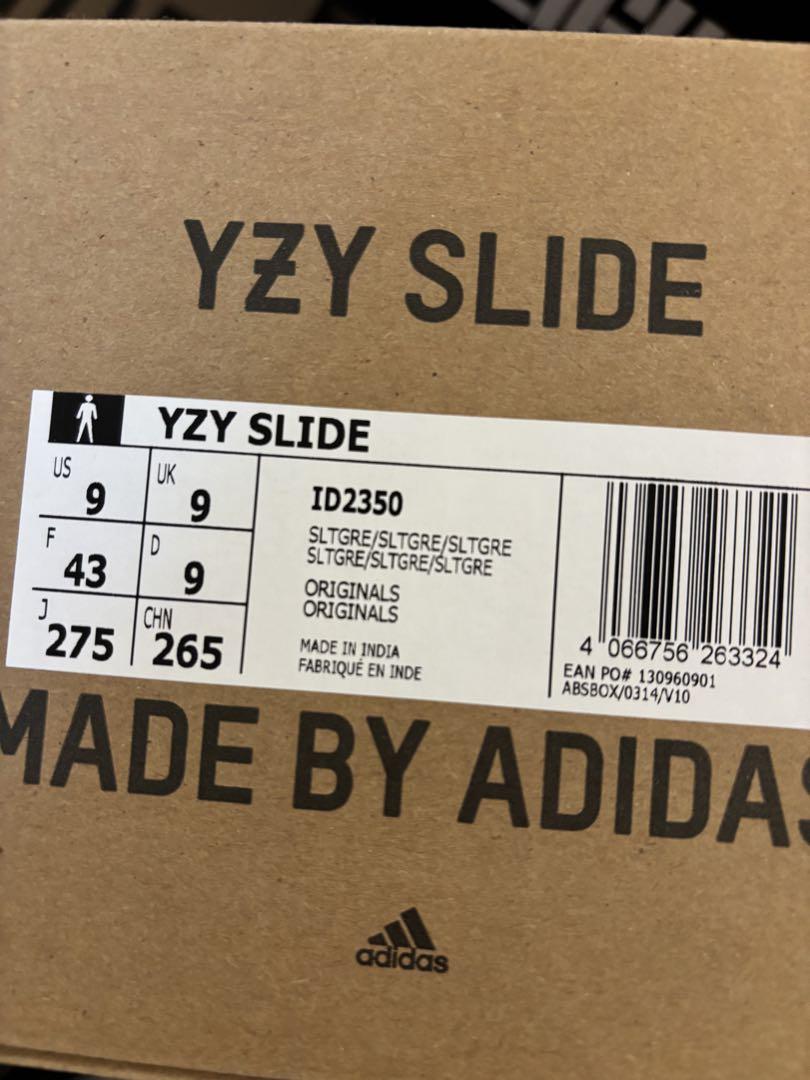 上品なスタイル adidas YZY SLIDE グレー 27.5 靴