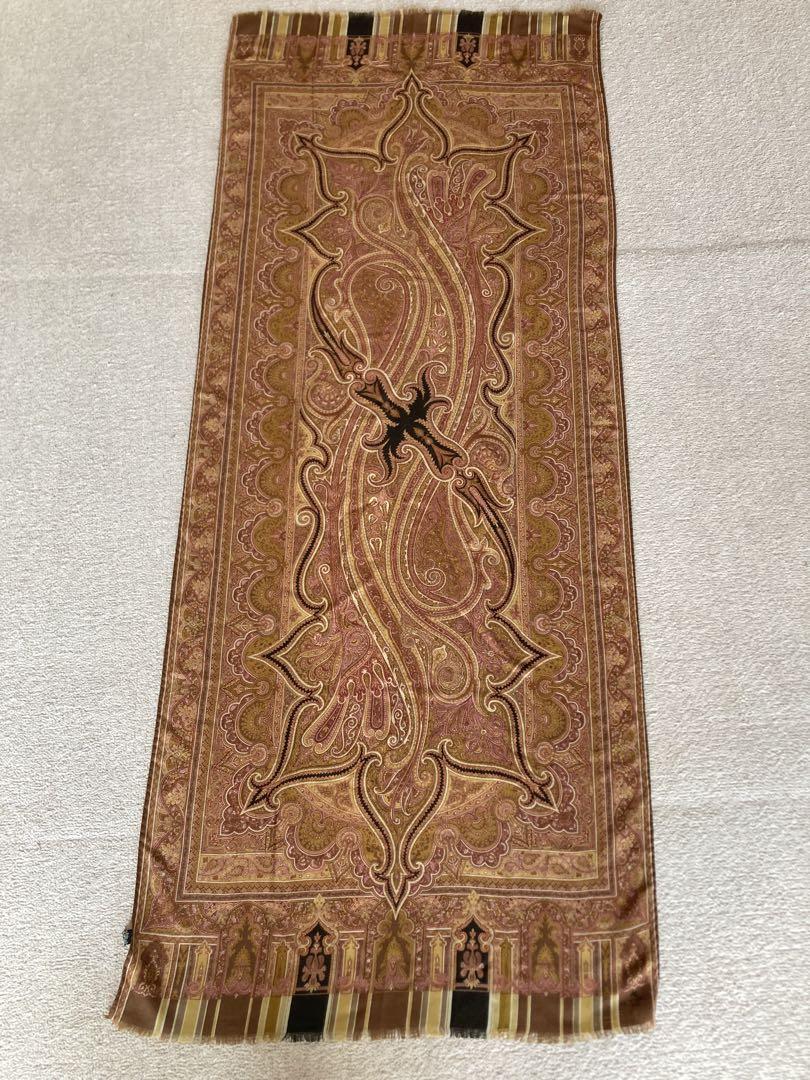 【美品】ETRO 大判ストール シルクウール
