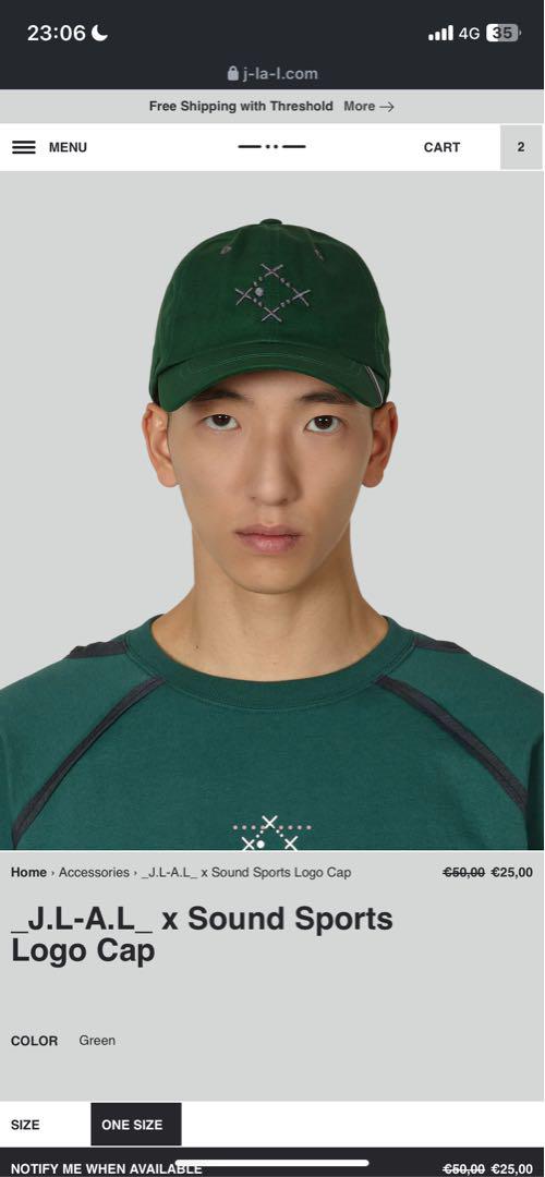 帽子 J.L-A.L x Sound sports Cap J.L-A.L x Sound sports logo cap green 帽子