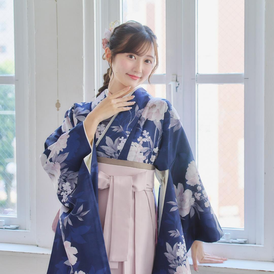 新品袴3点セット 卒業式 小学生 大学生 レディース ネイビー ピンクA3LPK 新品袴3点セット 卒業式 小学生 大学生 レディース ネイビー ピンクA3LPK