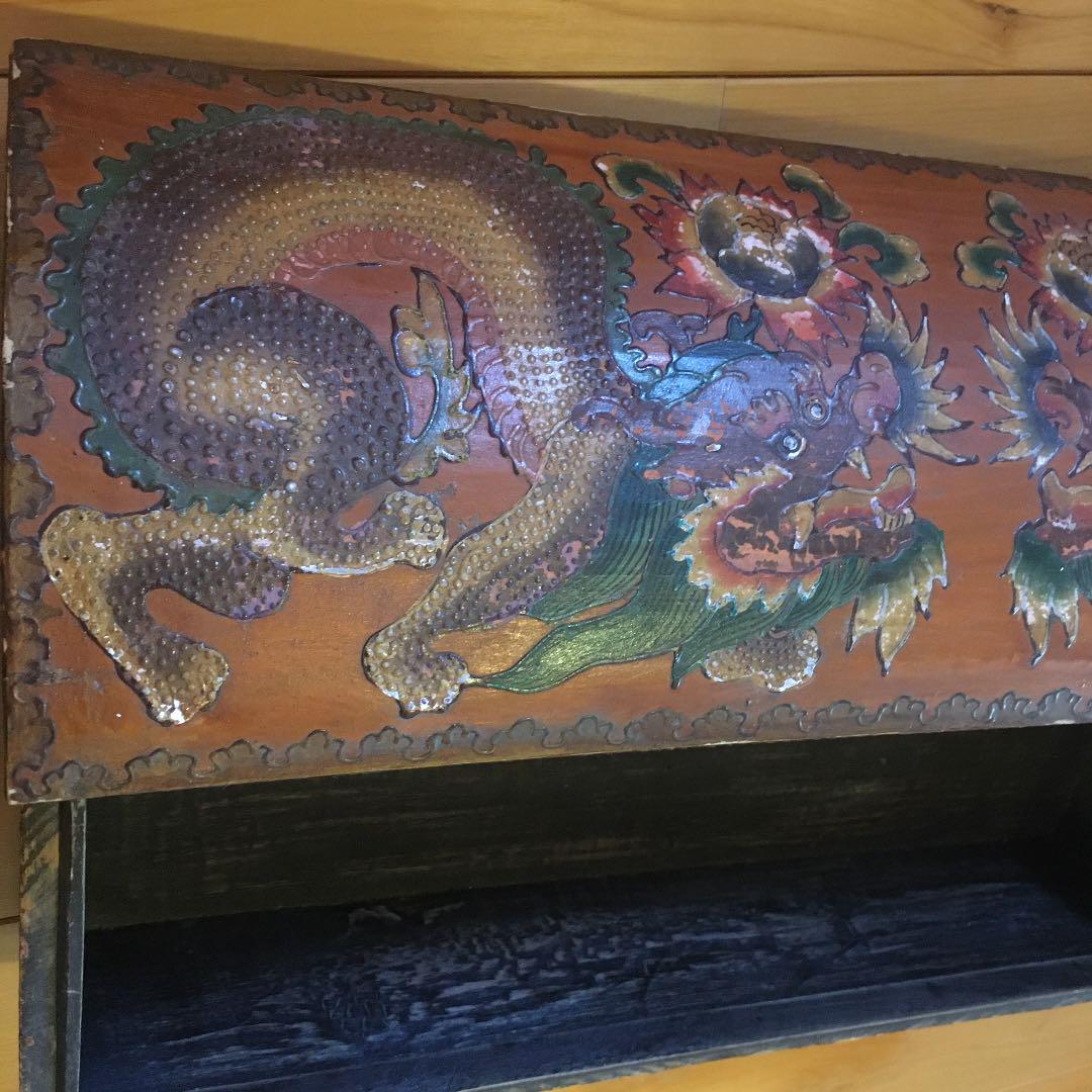 木製家具　木製収納　box ヴィンテージ ドラゴン　龍　骨董　レア　古美術