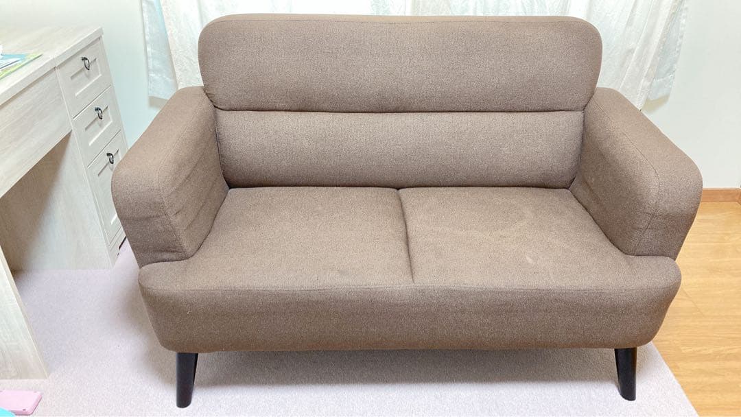 2人掛けソファ ブラウン