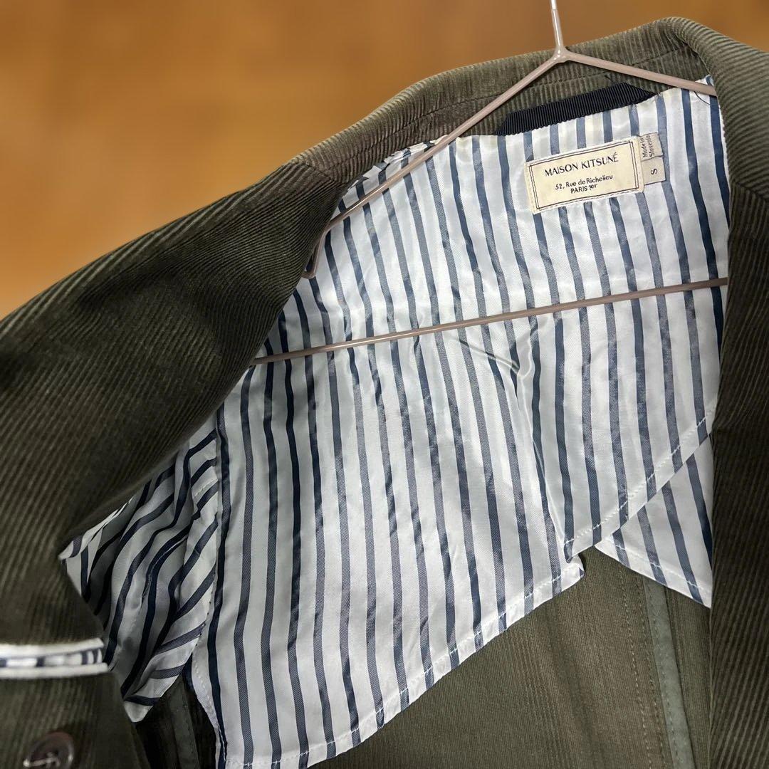 maisonkitsune メンズ コーデュロイ ジャケット ダークグリーン maisonkitsune メンズ コーデュロイ ジャケット ダークグリーン