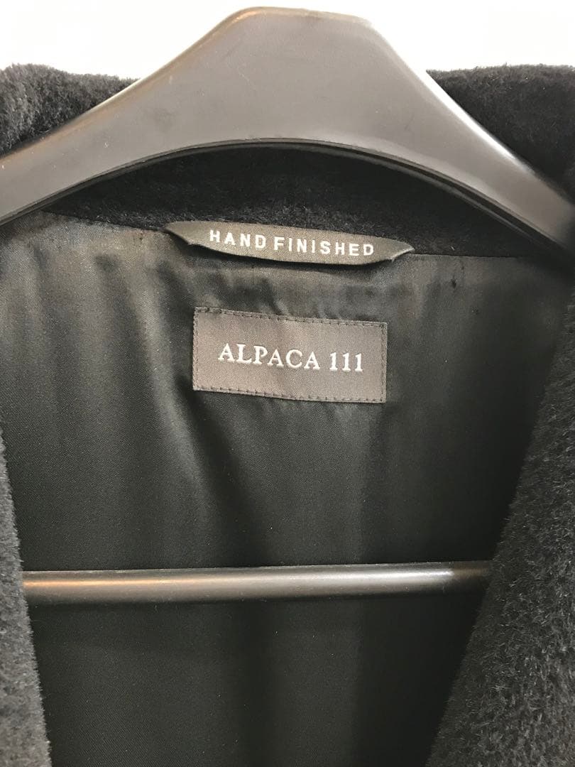 未使用 アルパカ ウール コート ブラック M ラマ Pコート アウター 未使用 アルパカ ウール コート ブラック M ラマ Pコート アウター