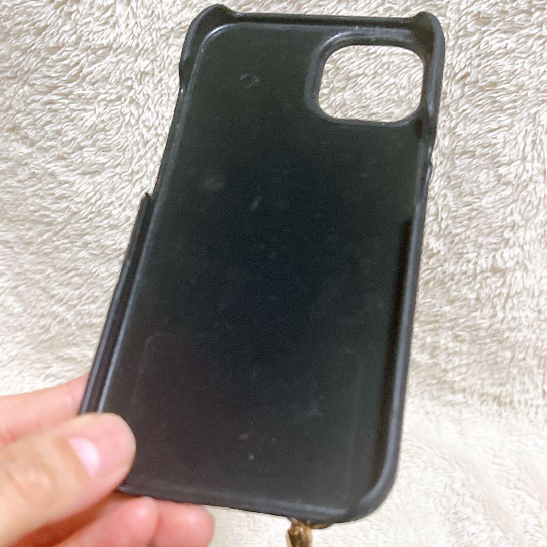 iPhone 13 カバー レザーケース カード収納 ブラック ミラー付き