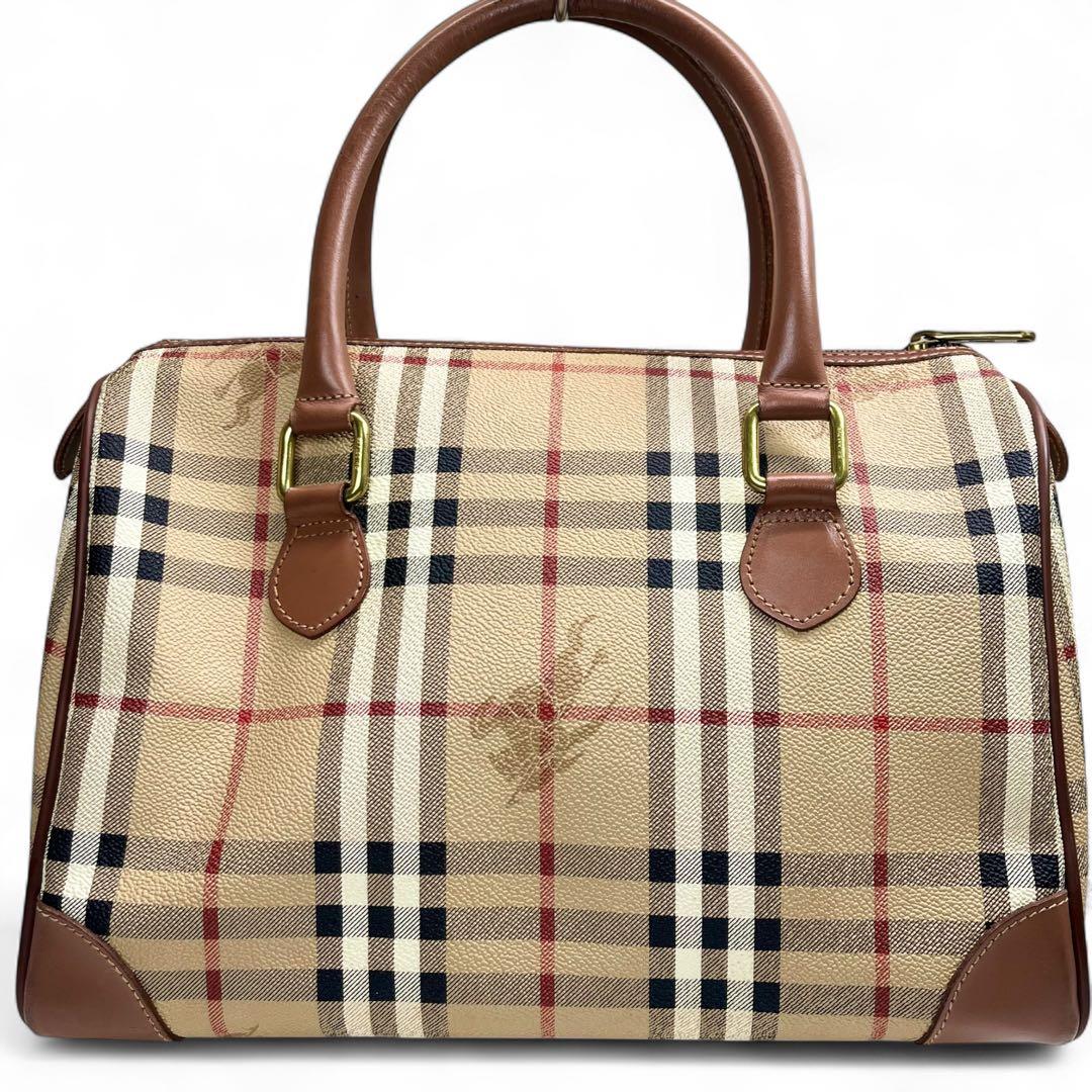 Burberrys バーバリー　ボストンバッグ　PVC　ノバチェック　イタリア製