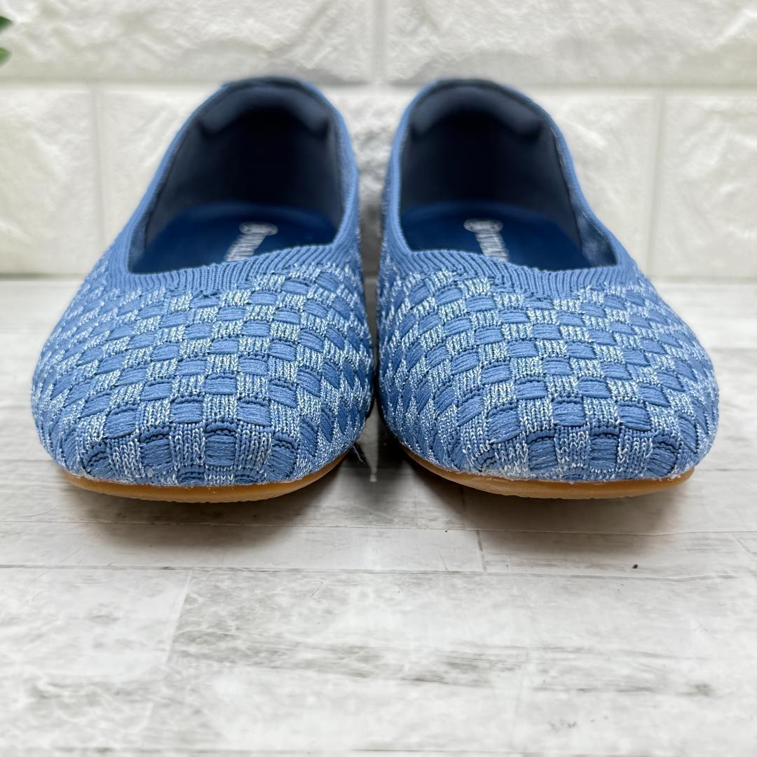 【極美品】VIVAIA ビバイア スクエアトゥ 刺繍Vロゴ フラットパンプス22