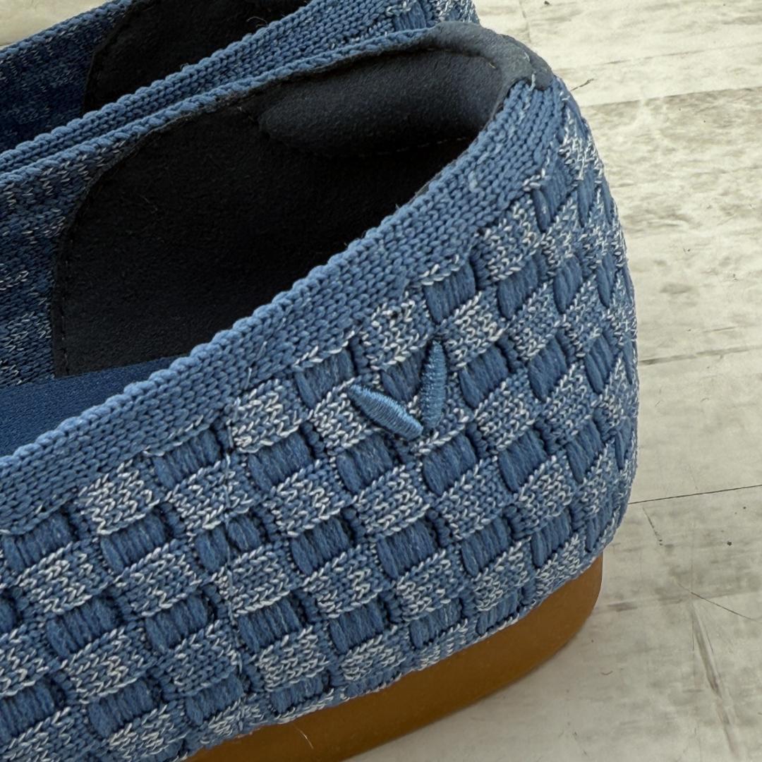 【極美品】VIVAIA ビバイア スクエアトゥ 刺繍Vロゴ フラットパンプス22