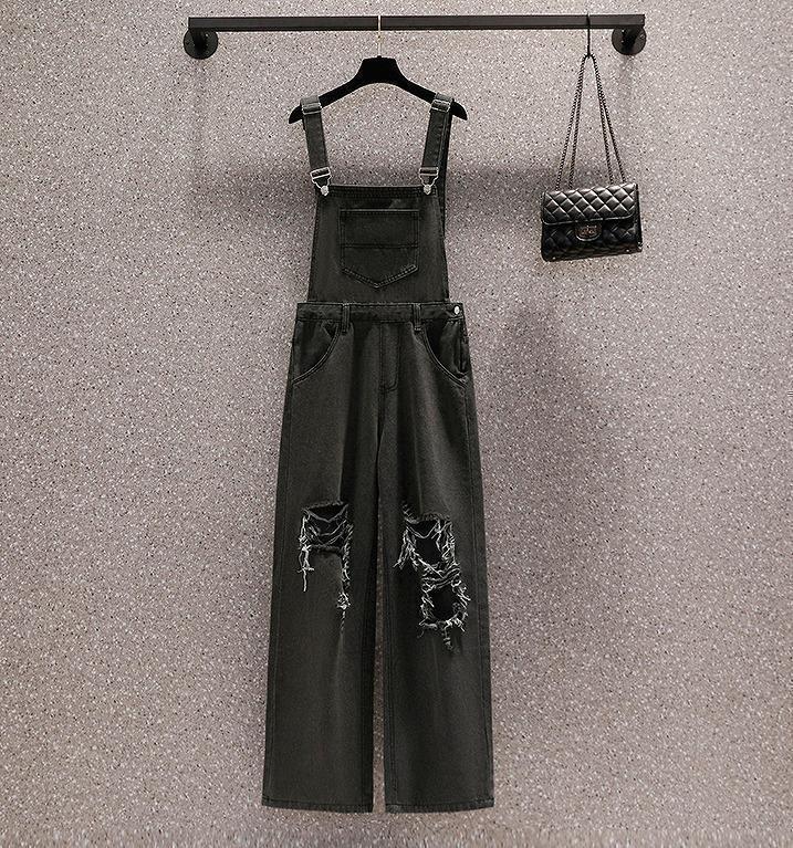大きいサイズ レディース サロペット　パンツ　オーバーオール　 新品 ダメージ