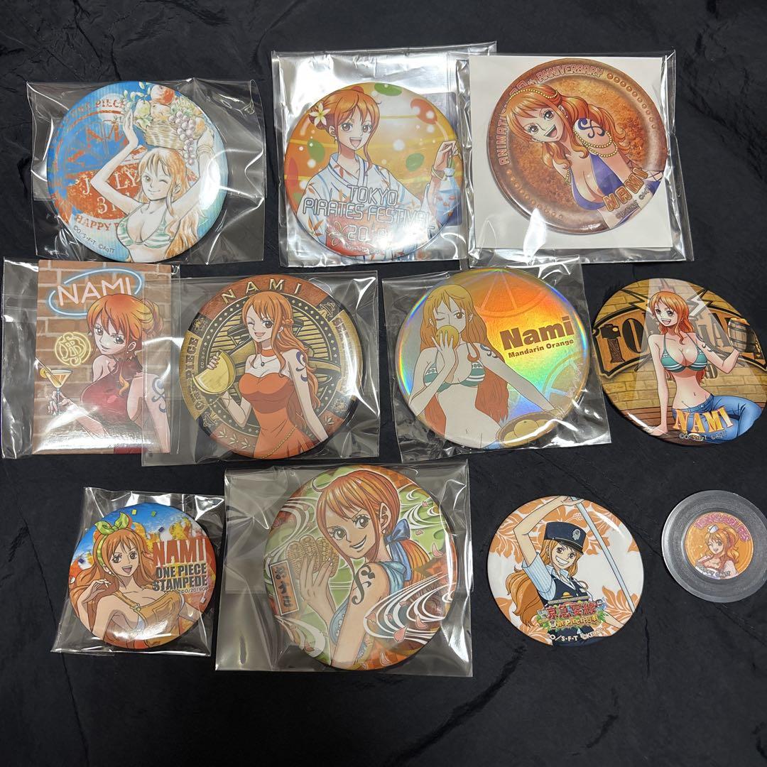 【現品限り一斉値下げ！】 ONE PIECE ナミ 缶バッジ キーホルダー まとめ売り ピンズ ピンズ・ピンバッジ・缶バッジ