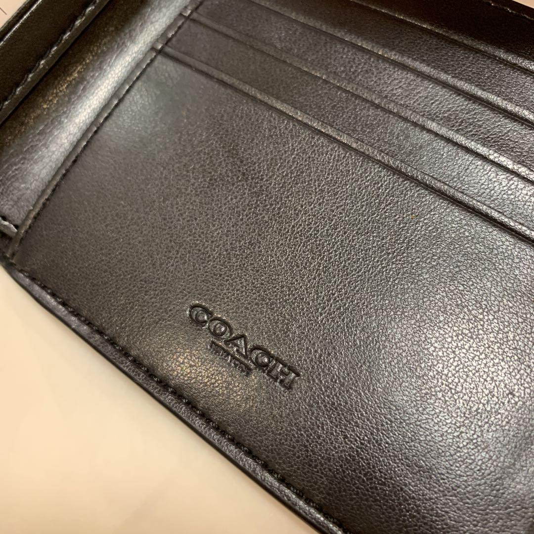 新品 コーチ 二つ折り財布 折財布 財布 サーフォン カーキ