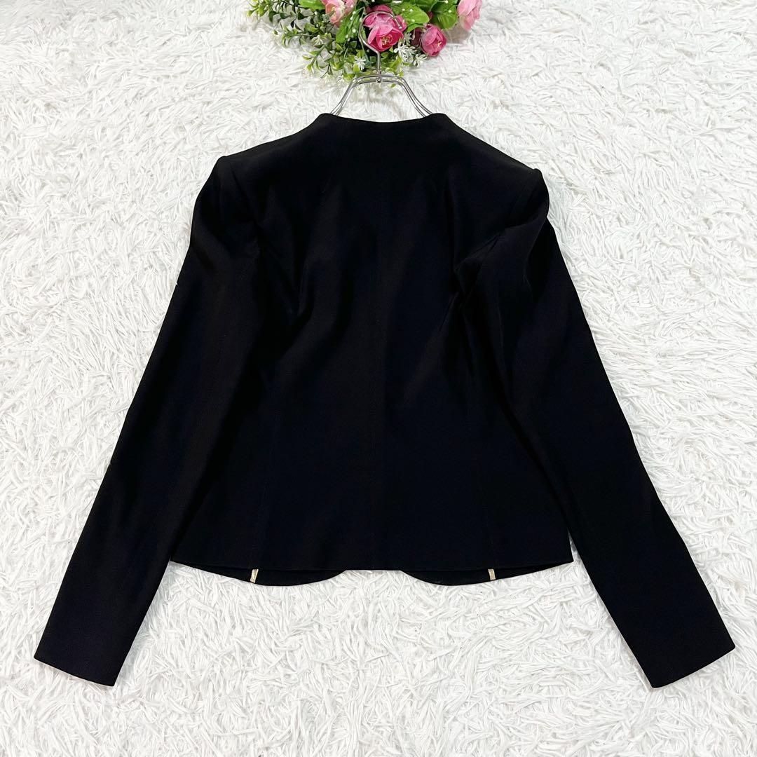 美品 BEIGE. 　人気モデル 洗える ノーカラージャケット 黒
