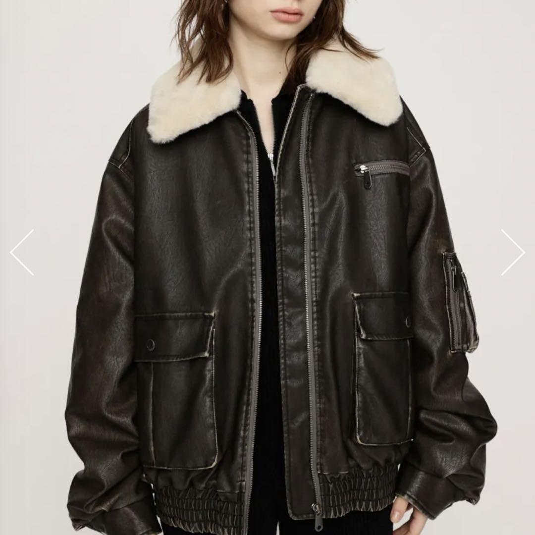 SLY レザージャケット　中町綾着用 sly アウター VINTAGE F／LEATHER S／ブルゾン 中町綾 - メルカリ